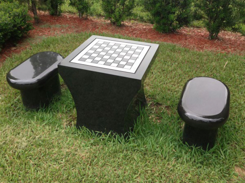 Chess Table with Benches